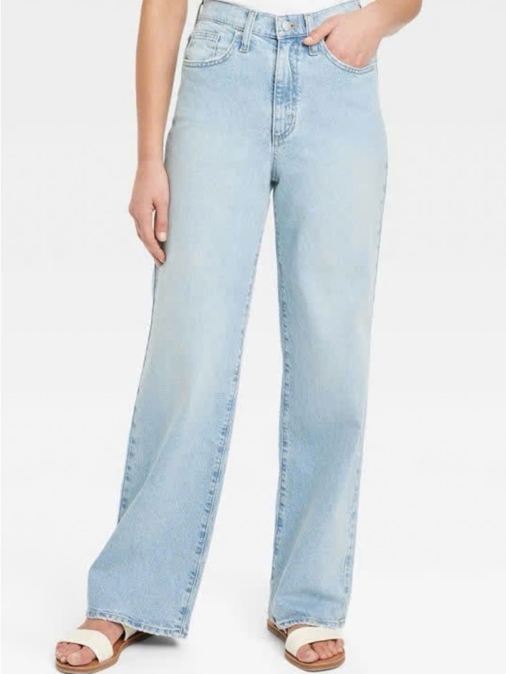 Universal Thread medium wash High-Rise Wide-Leg Sailor jeans women’s size 10